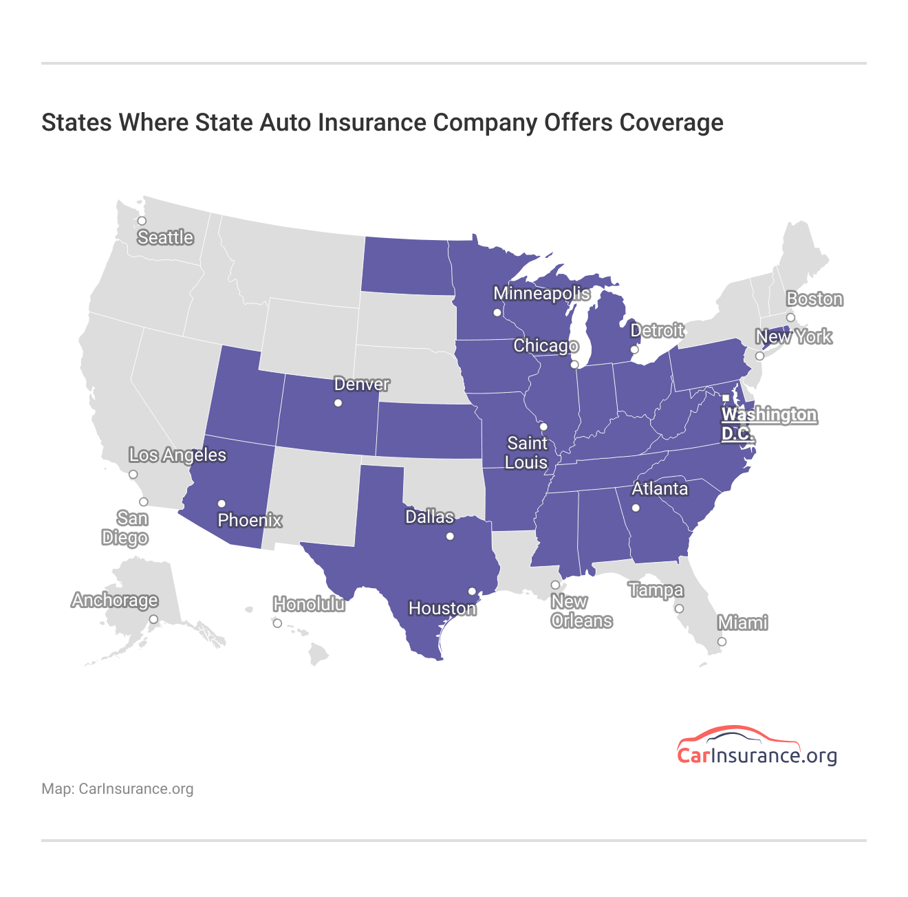 <h3>States Where State Auto Insurance Company Offers Coverage</h3> <h3>States Where State Auto Insurance Company Offers Coverage</h3>